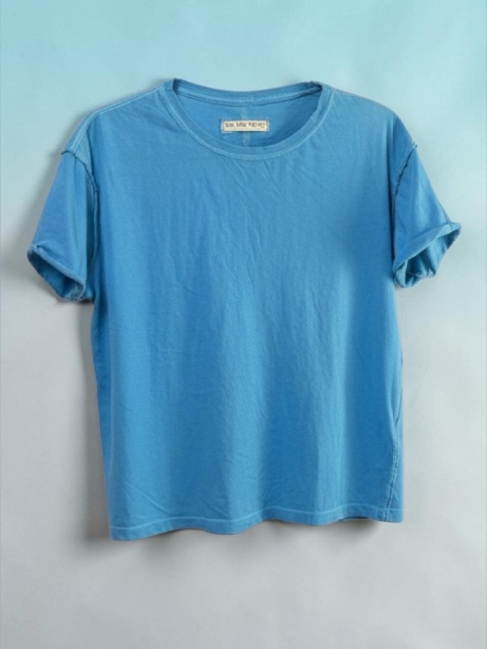 We The Free Keep It Easy Tee Blue Oversized Exposed Seam XS